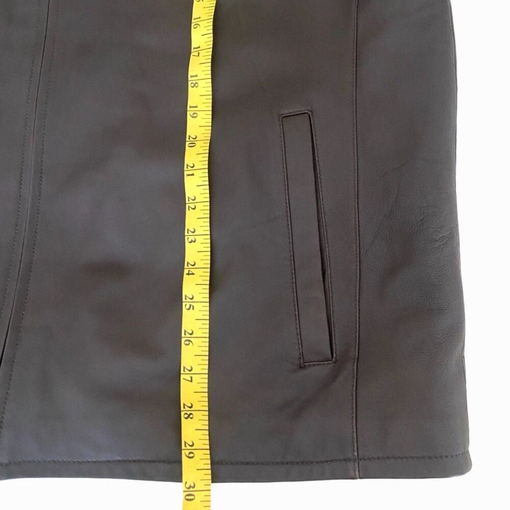 VTG Member's Mark Men's XL Leather Jacket Brown Full Zip Classic Point Collar - Picture 10 of 10